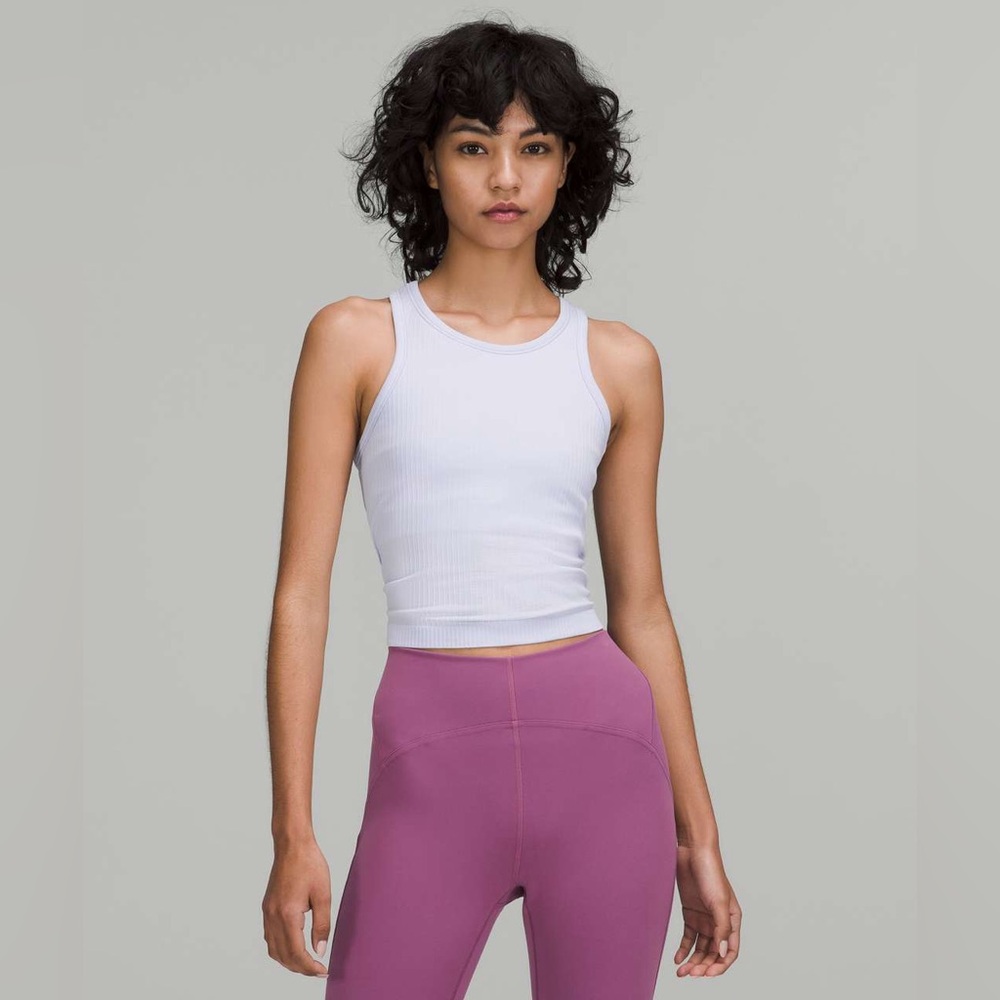 Lululemon Ebb to Street Racerback Crop Tank in Pastel Blue, Size 6! 🩵